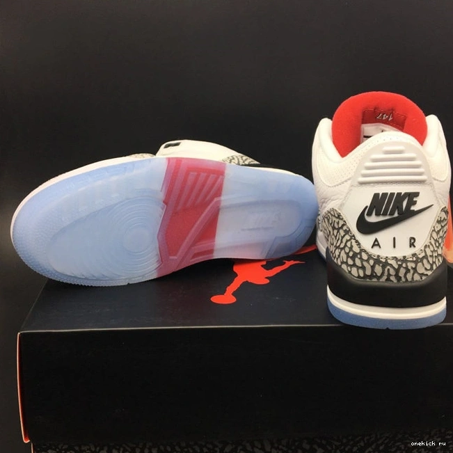 Rep Onekick Jordan3 923096- Free Tailored Throw White 3851 Cement Line 1015